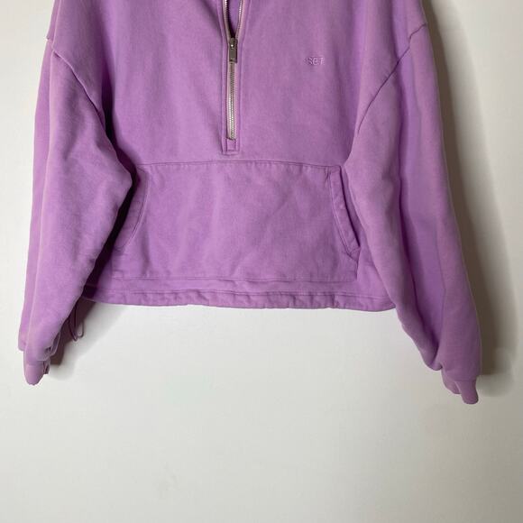 SET ACTIVE Heavyweight Sweats Half Zip Embroidered Logo Pullover Small - Picture 3 of 8